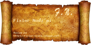 Fixler Noémi névjegykártya